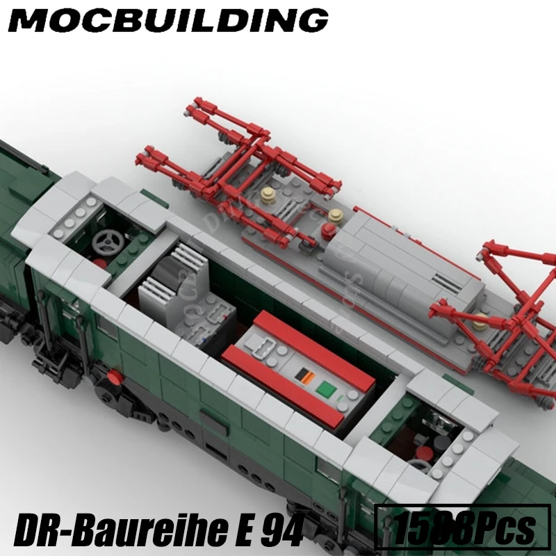 HSB Steam Engine Motorized Locomotive Train Display Model DR-Baureihe E 94 MOC Building Blocks Bricks Construction Toys Gifts