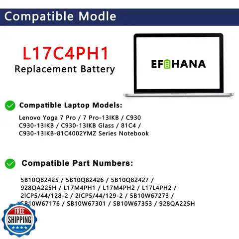 Lenovo용 새 노트북 L17C4PH1 L17M4PH1 L17M4PH2 L17L4PH2 배터리 교체