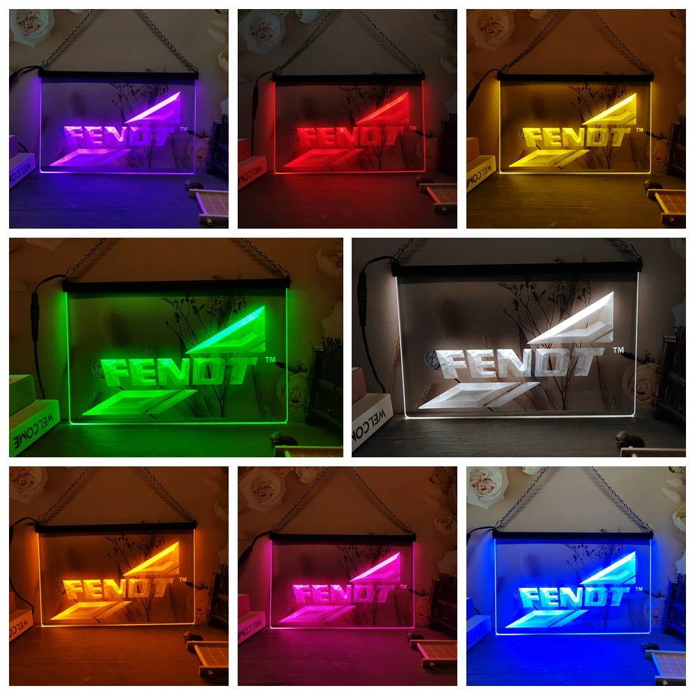 Fendt Tractor LED Neon Sign-3D Carving Wall Art for Home,Room,Bedroom,Office,Farmhouse Decor