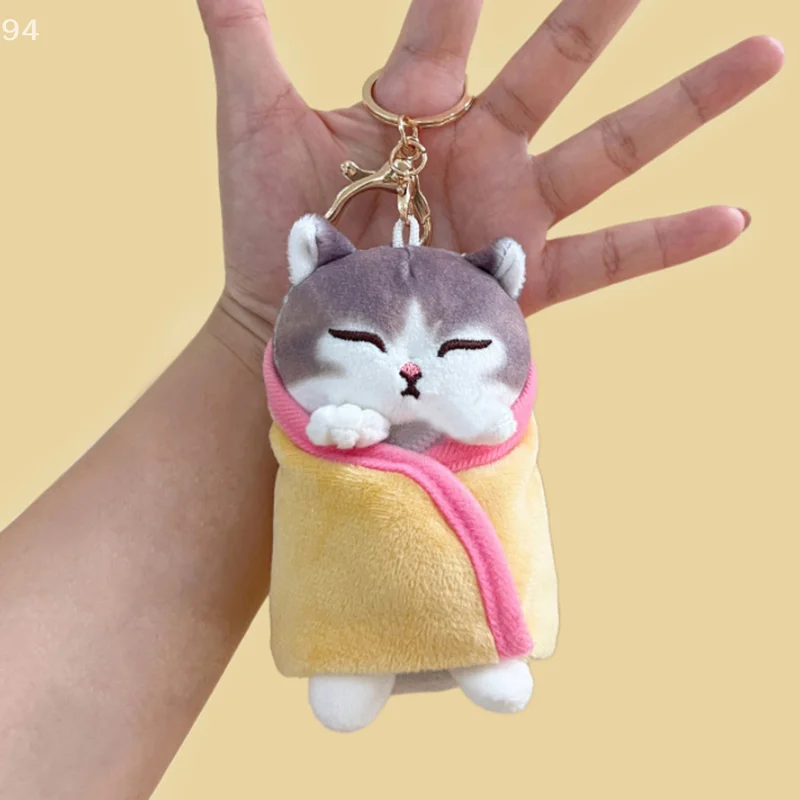 Mofusand 猫の祝福サメ猫ラップキルトぬいぐるみペンダントガールハートギフトキーホルダーバッグチャーム