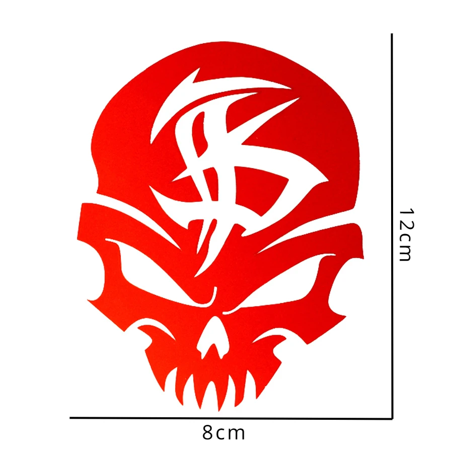 قطعة واحدة من ملصقات نمط الجمجمة الصفراء المقاومة للماء من الفينيل لديكور السيارة والدراجات النارية