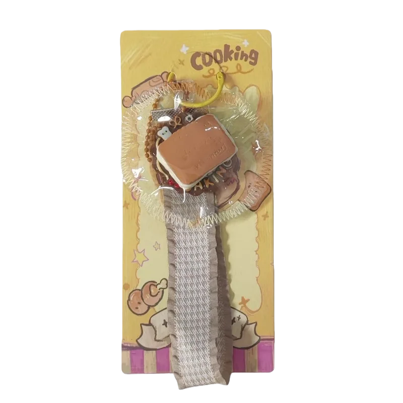 Children's Squishy Squeeze Toy Cartoon Simulation Food Silicone Keychain Slow Rebound Decompression Toy Christmas Gift