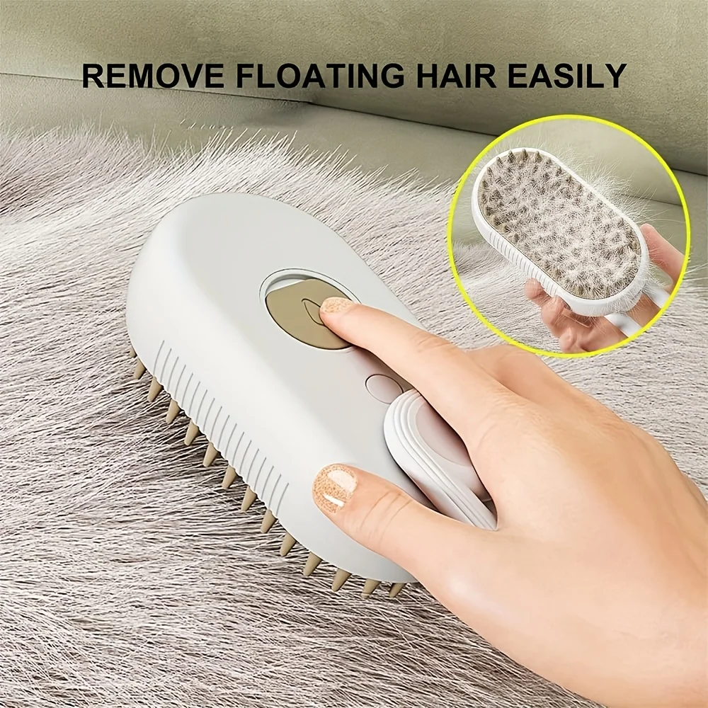 Three-in-One Self-Cleaning Pet Comb with Steam Spray, suitable for removing hair during the shedding period of cats and dogs - Detail 1