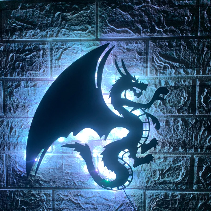 ZK50 Modern Cool Dragon LED Wall Light Remote Control Atmosphere Sign Light Interior Decoration Night Light USB Plug-in Pendant