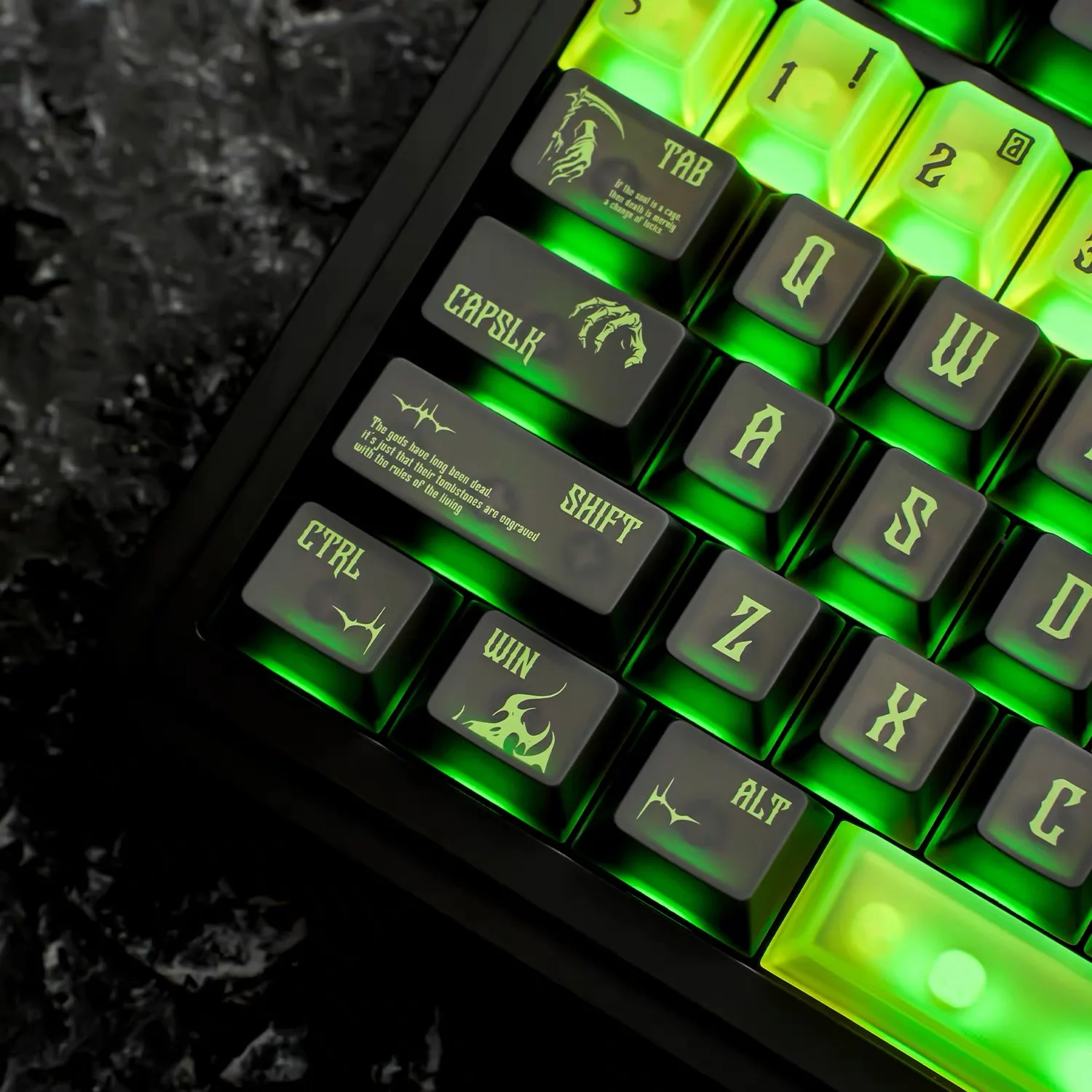 Demon's Eye PC Coating Frosted Keycaps Customization OEM Height 144 Keys.