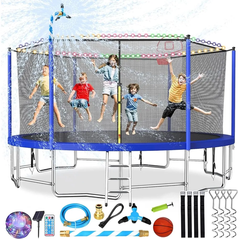 

Upgraded 16FT Trampoline for Kids and Adults, Large Outdoor Trampoline with Enclosure, Backyard Trampoline