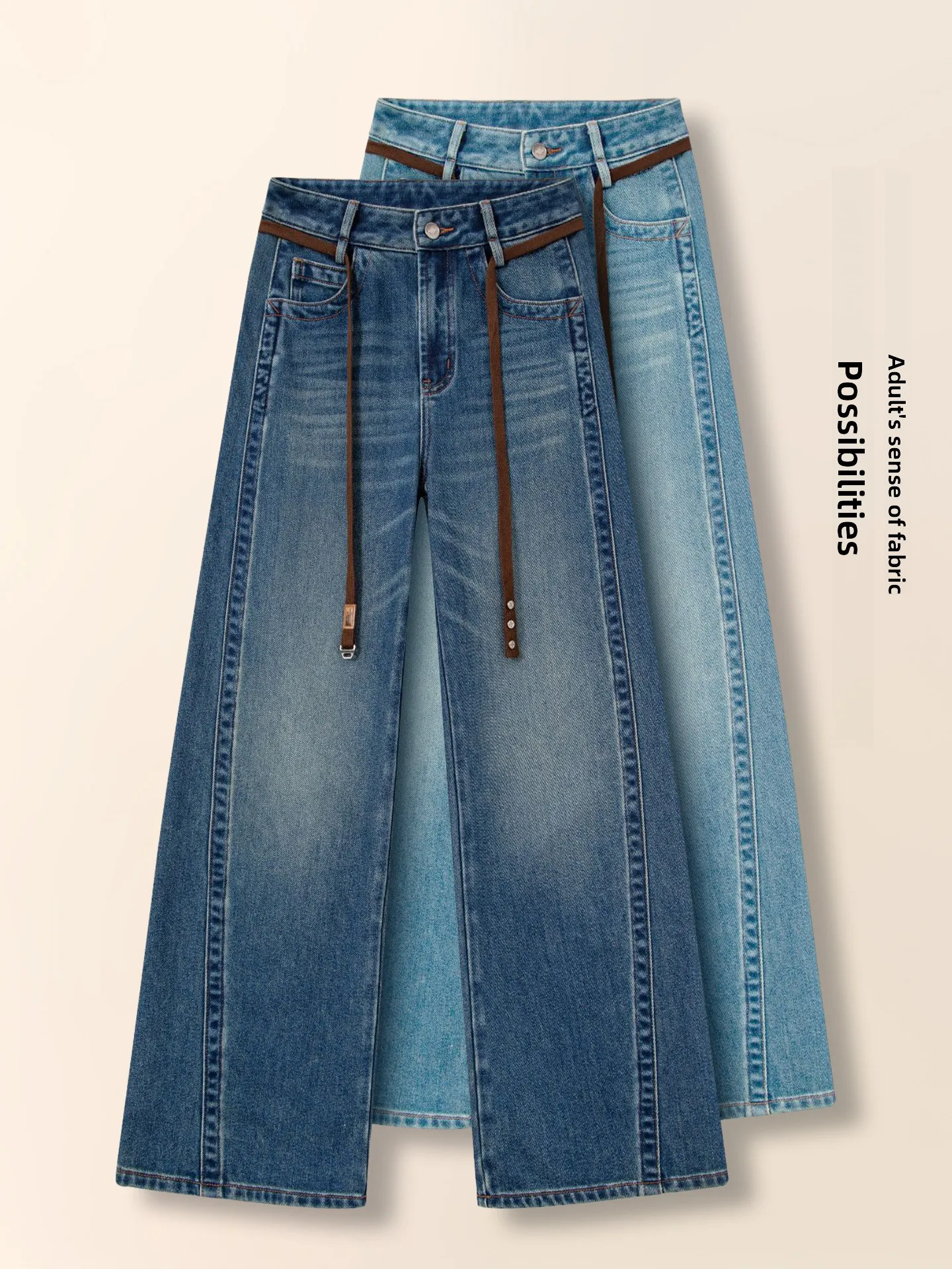 

High Waist Loose Fit Straight Leg Denim Jeans Women's Spring Autumn Winter New Style Slimming Wide Leg Pants Casual Wear