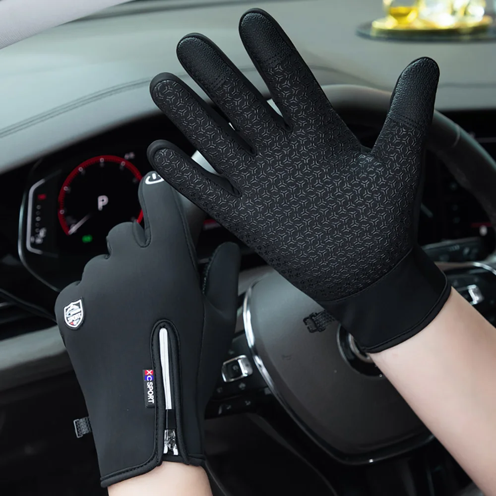 Winter-Thermohandschuhe für Damen und Herren, wasserdichte, winddichte, rutschfeste Touchscreen-Handschuhe für Laufen, Radfahren, Fahren im Freien