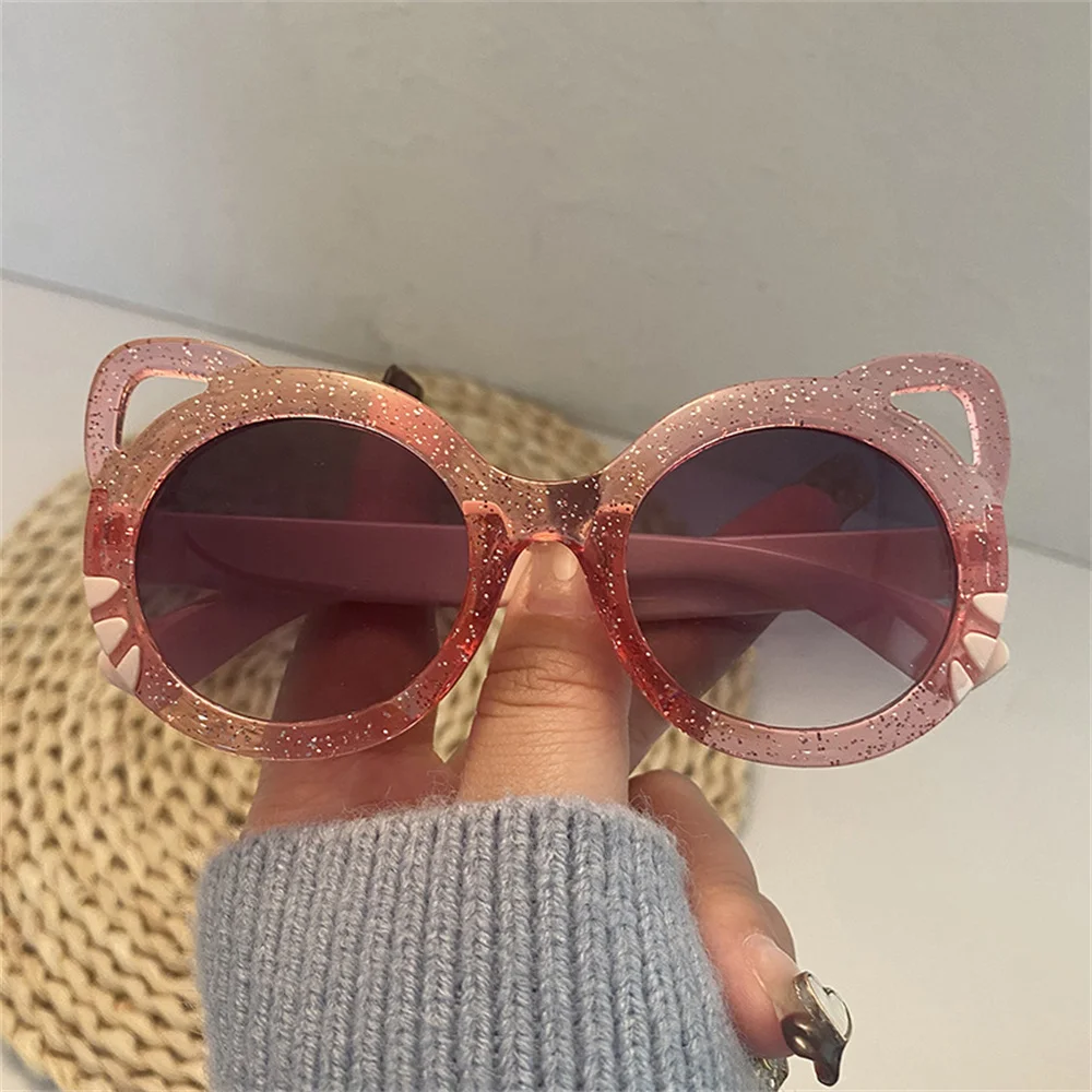 Girls Boys Cute Animal Cartoon Ears Sunglasses Outdoor Sun Protection Children Lovely Vintage Sunglasses Protection Classic Kids