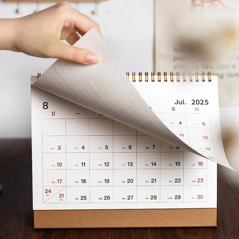 Journal GO Simple Muji Style Desk Calendar 2025 Portable Desktop Calendar Standing Calendar School Office Supplies