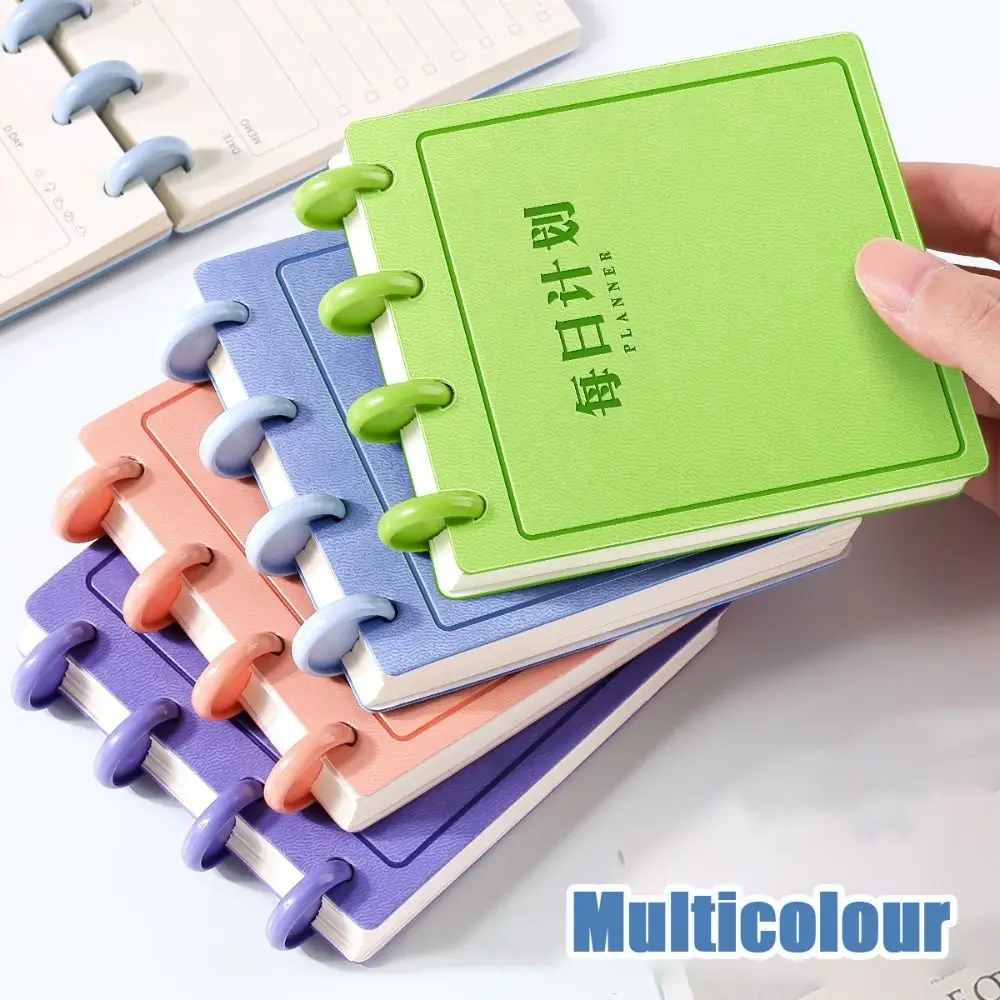 Portable Square Daily Planner Mushroom-hole Self-discipline Notepad To Do List Mini Loose-leaf Notebook School Office