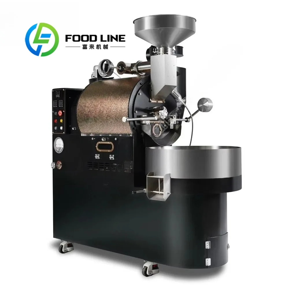 FL 5 كجم 6 كجم 10 كجم 12 كجم 15 كجم التجارية Tostadora De Cafe حبوب البن الكهربائية الغاز الصناعية تحميص ماكينة تحميص القهوة #4