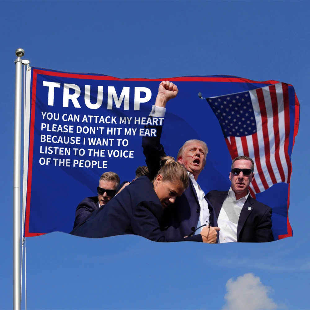 3Jflag  90x150cm Trump was assassinated Flag Make America great again flags Election Interior Decoration Banner