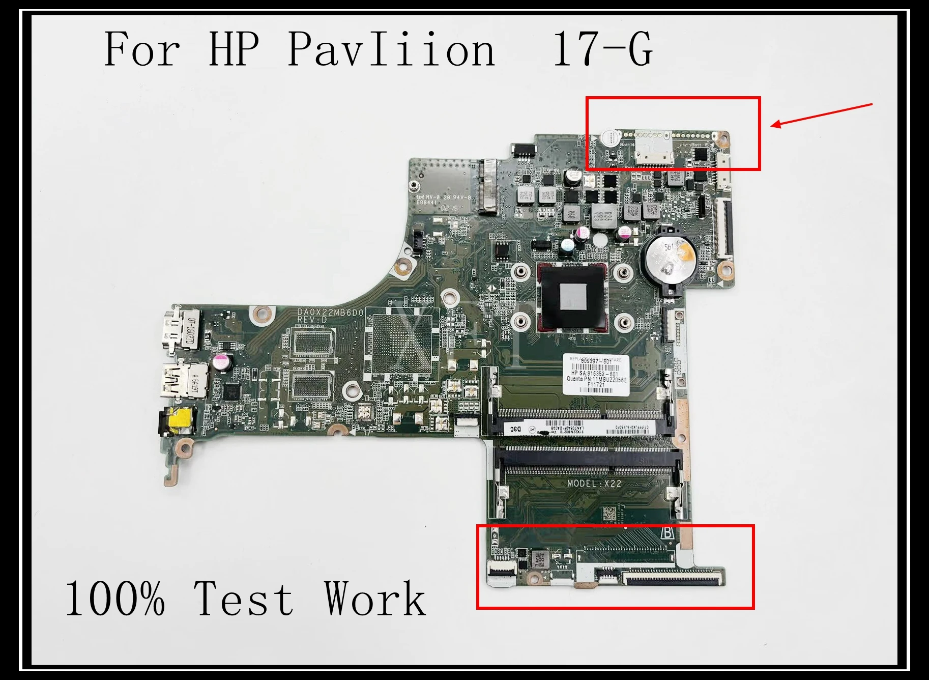 

Материнская плата для ноутбука HP Pavilion 17-G DDR3 A4-6210 CPU DA0X22MB6D0 809397-601 816352-601 100% протестированная работа