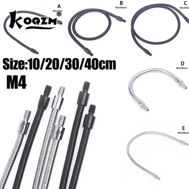 LED Gooseneck M4 Black Silver Microphone Positioning Hose Two External Teeth M4 Flexible Snake Tube