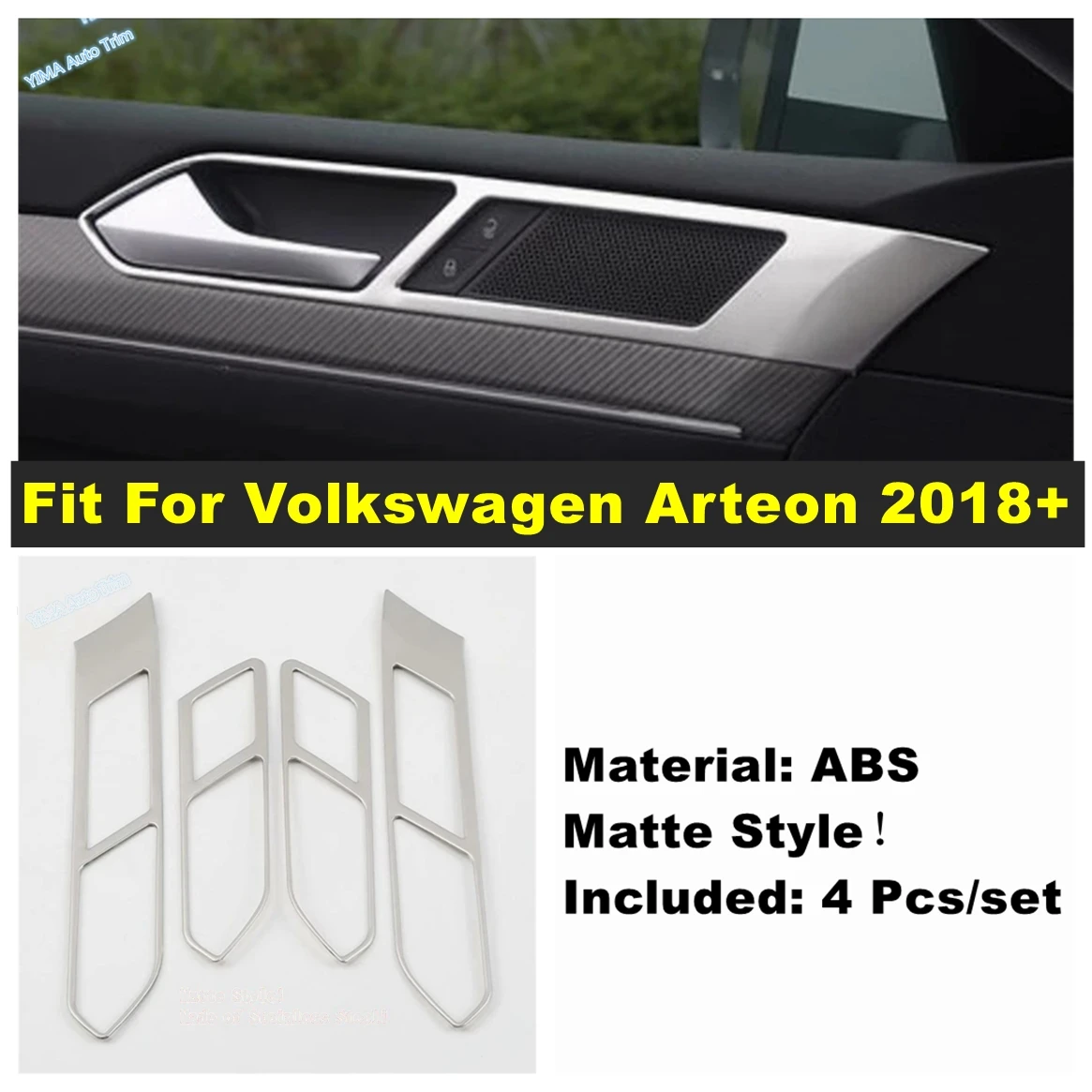 

Car Inner Car Door Handle Bowl Frame Cover Trim Fit For Volkswagen Arteon 2018 2019 2020 Stainless Steel Interior Accessories