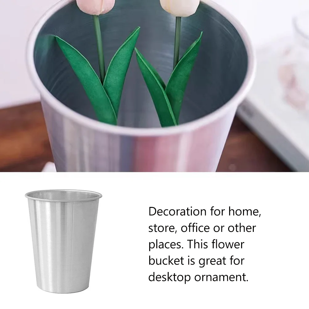 

Metal Flower Bucket Tall Aluminum Vase Rustic Farmhouse Floor Decor Floral Arrangement Container For Home Office Balcony
