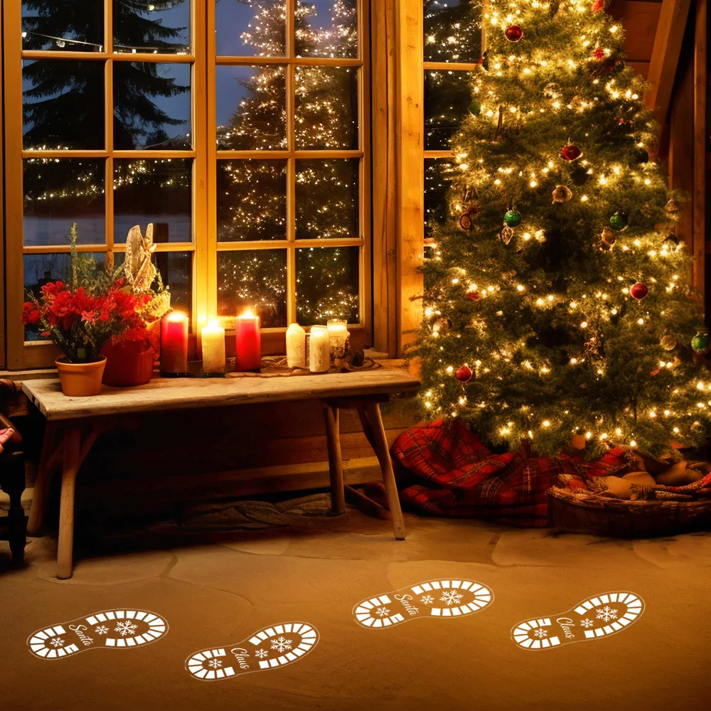 Christmas Snow Footprints Self‑Adhesive Wall Sticker, Festive Decal for Bedroom Living Room Entryway Xmas Home Holiday Ornament
