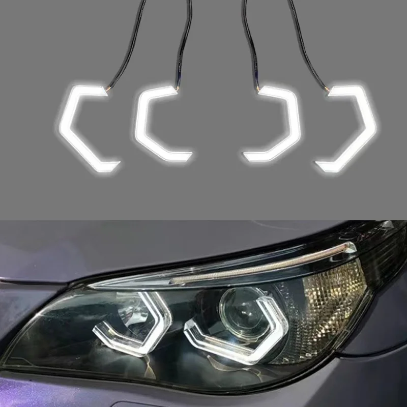 

White Yellow / RGB Angel Eyes Daytime Running Lights For BMW 3 Series E90 E91 2005-2012 pre Facelift