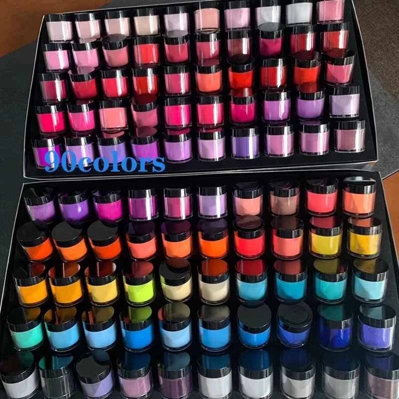 

90 Colors Nail Acrylic Powder Collection Kit 3-IN-1 Sculpture Nail Polymer Dipping Powder Random 10-90Jars Nail Acrylic Powders