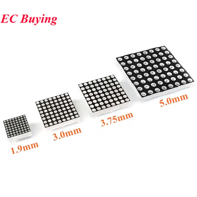 

5pcs/lot 8x8 8*8 Dot Matrix Led Lattice Red Display Module Digital Tube Common Anode Screen For Diy 1.9mm 3mm 3.75mm 5mm