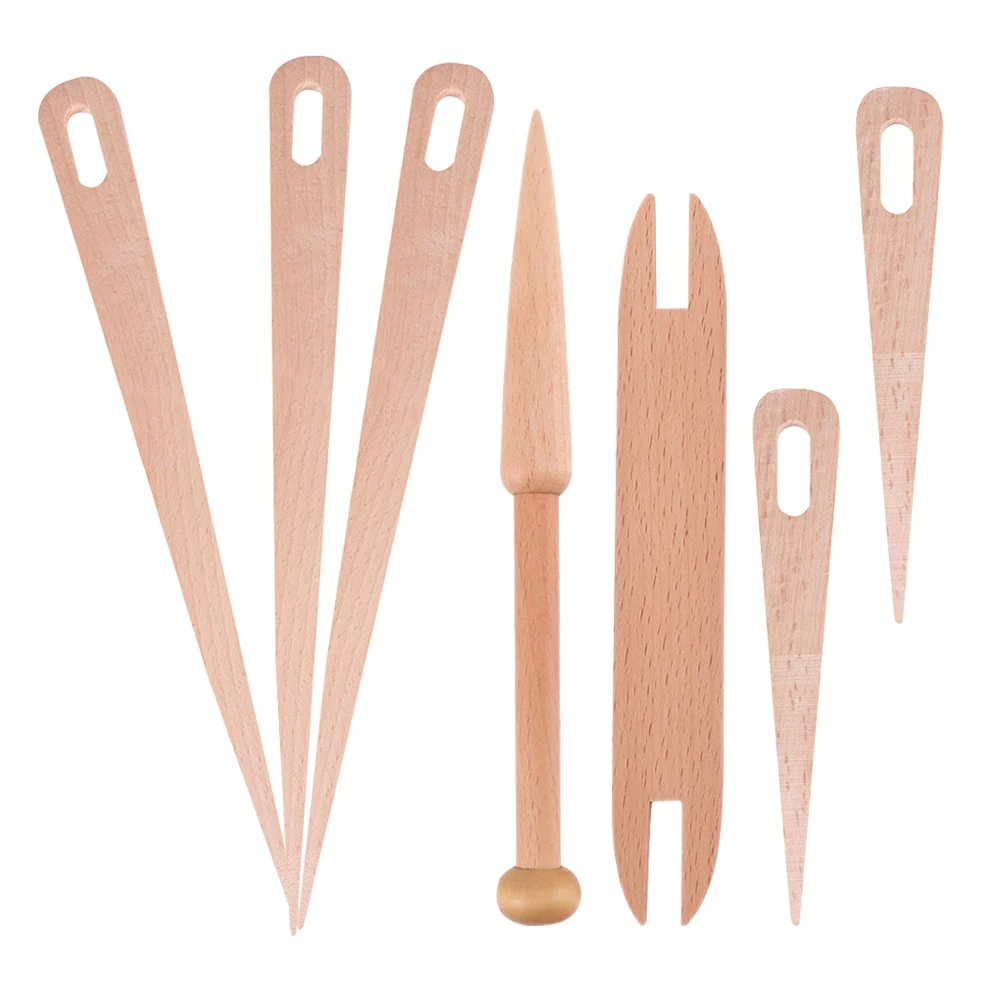 

1Set Wood Weaving Needle Kit for Tapestry Hand , Compact Weaving Accessories for Portable DIY Crafts and Sewing Use