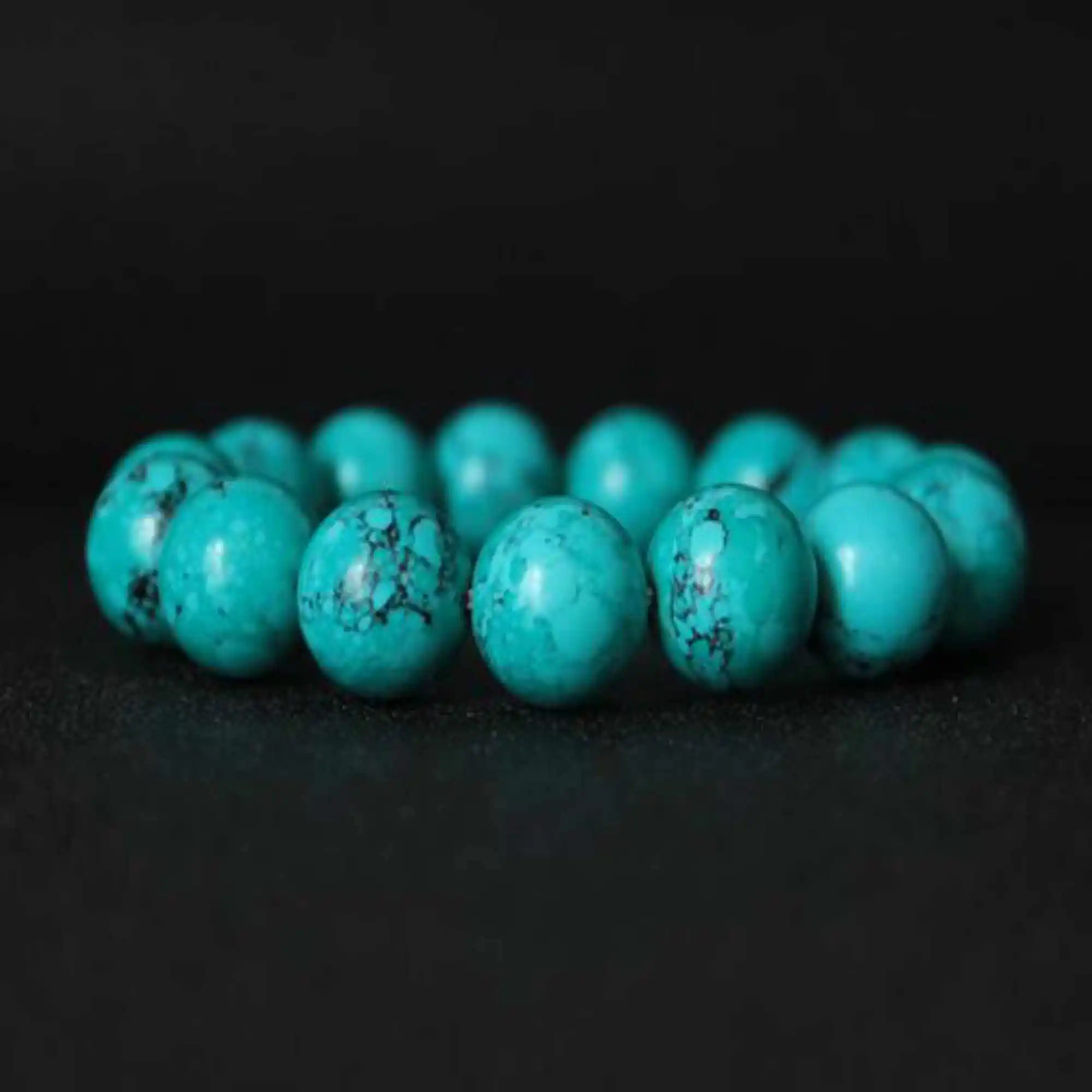 14mm Natural turquoise beads lucky bracelet Unique Bangle Link Wrap Eco-Friendly Adjustable Party Prayer