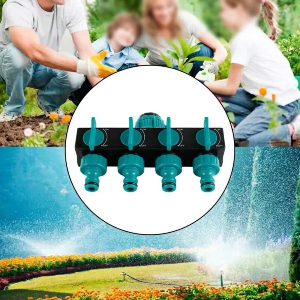 

1PC 4-Way Water Splitters 1" to 3/4" to 1/2" Thread European Standard Thread Garden Irrigation Watering Connector Fittings Valve