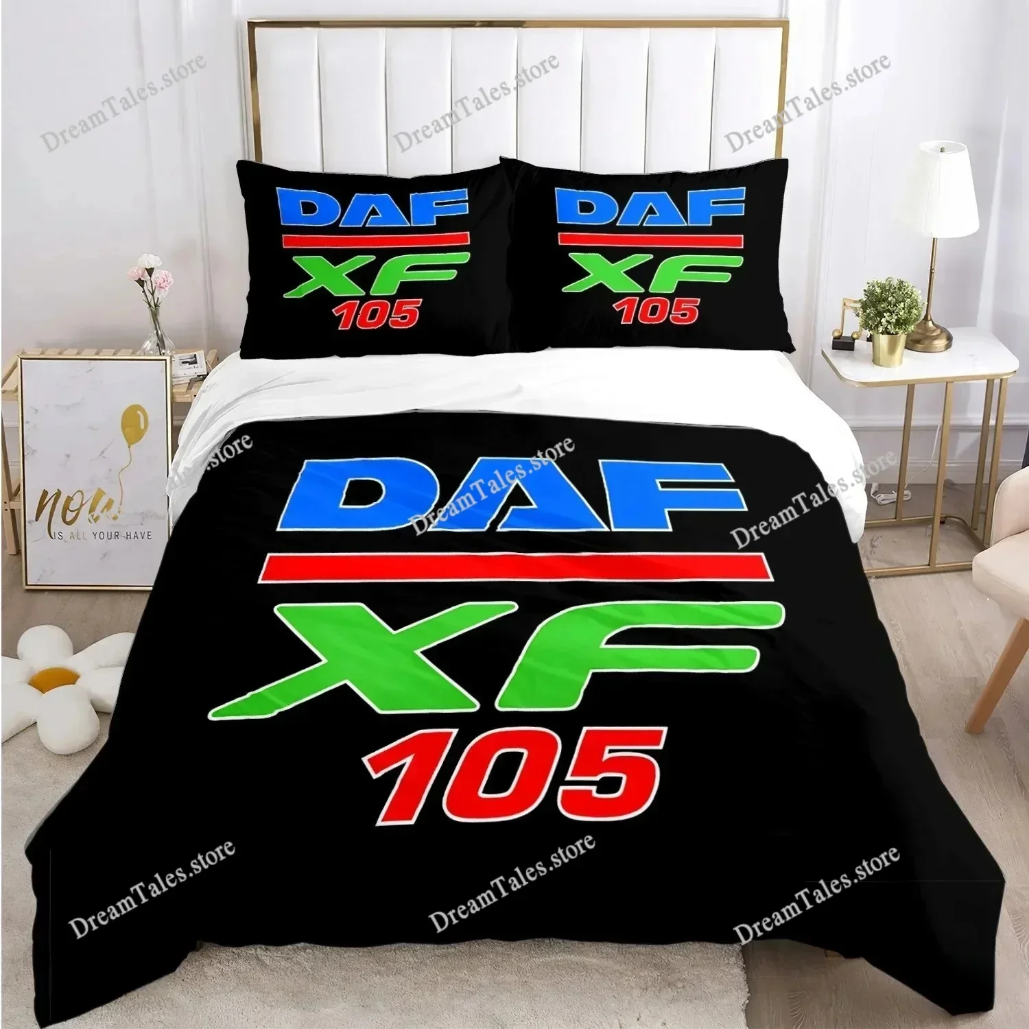 

3D Print DAF Truck Logo Bedding Set Boys Girls Twin Queen King Size Duvet Cover Pillowcase Bed Boys Adult Home Textileextile