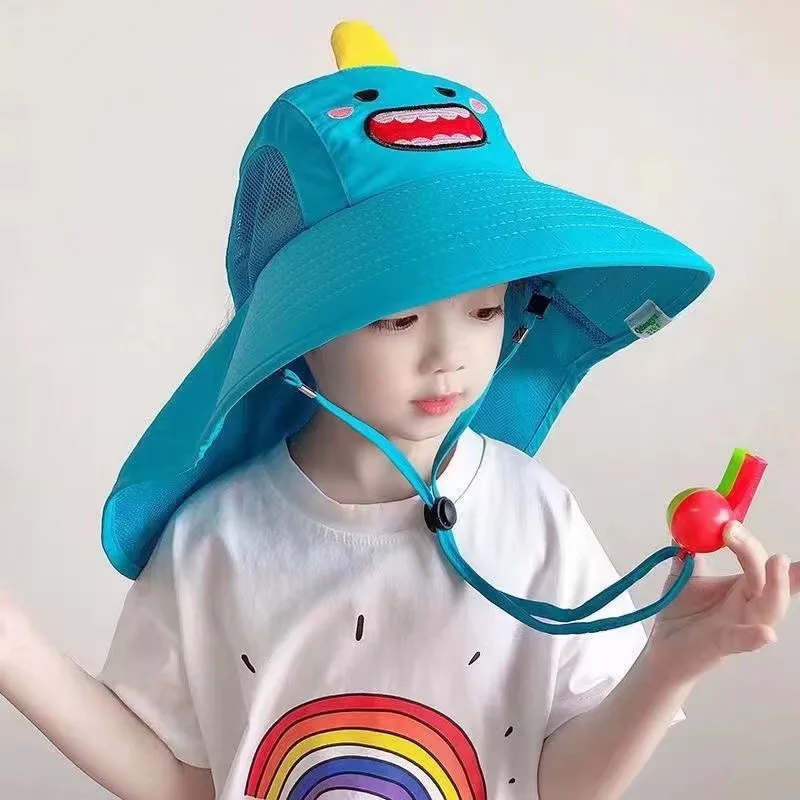 Cappello da pescatore estivo per bambini 360 ° protezione UV a tesa larga ragazzi ragazze berretto bambini Panama Outdoor Beach cappelli da sole