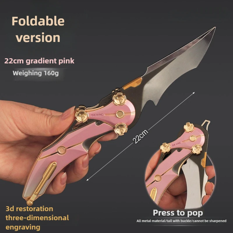 Cuchillo periférico de acción Delta de 22cm/8,66 pulgadas, cuchillo katana de Misericordia, cuchillo de garra de Metal, modelos de armas de juego, adornos de escritorio, juguetes, regalos