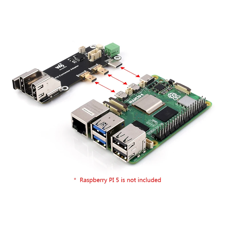 Micro HDMI to HDMI Multifunctional Adapter, Compatible with Raspberry Pi 5 / 4B, Supports Dual 4K Outputs