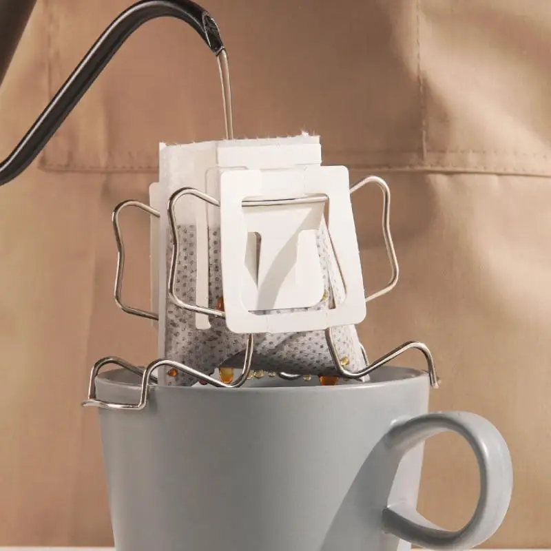 304 stainless steel Foldable Coffee Filter Holder Reusable Lightweight Coffee Ear Drip Filter Paper Bag Shelf Tea Filters