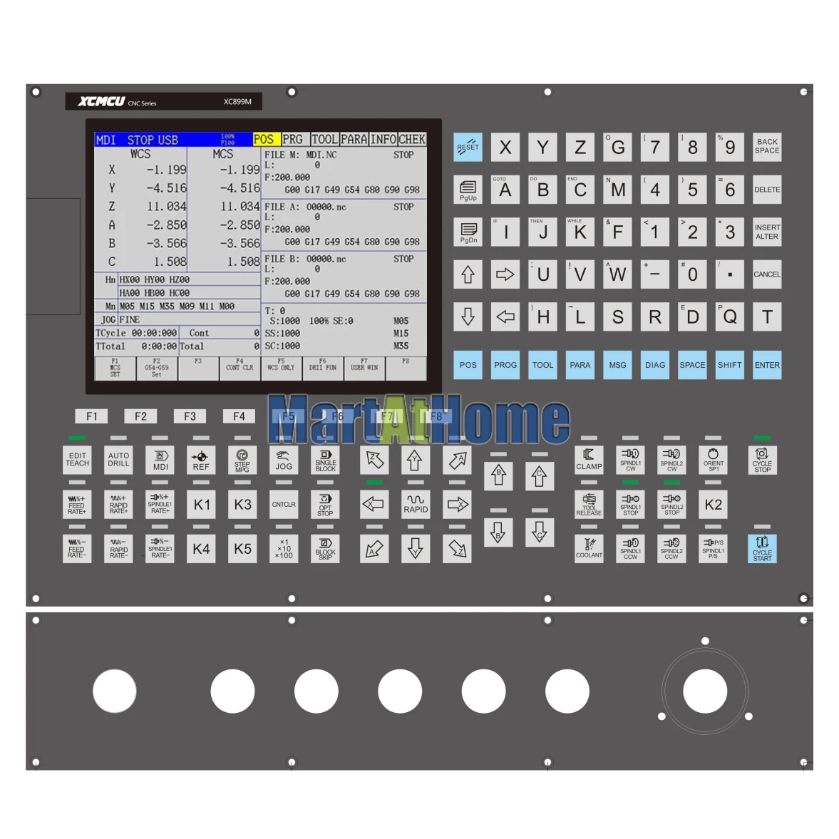 XCMCU XC899T 2/3/4/5/6 Axis Multi-function CNC Lathe Control System FANUC G-code for Engraving Milling Drilling Tapping