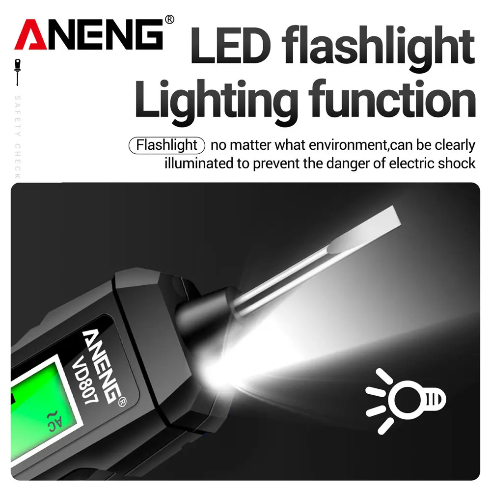 ANENG VD807 Digitale 24-300 V Tragbare Schraubendreher Anzeige Spannung Detektoren Elektrische Tester Stift AC NCV Electroprobe Werkzeuge