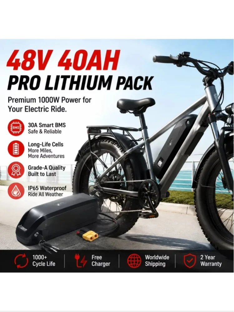 36 V und 40 Ah Elektrofahrradbatterien oder 48 V und 50 Ah Batterien mit 30 A Batteriemanagementsystem (BMS) und Lithium-Ionen-Batteriepaket mit 5 A Elektrofahrrad-Ladegerät, E-Skateboard.