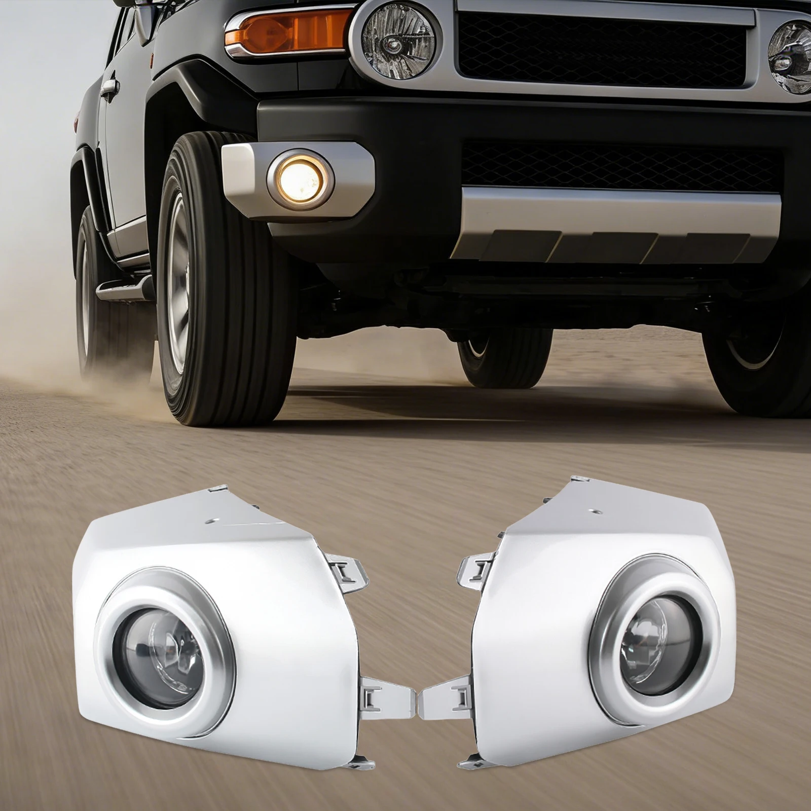 

Halogen Fog Lamps, Left Right Fog Lights, Bumper Fog Lights, For 2007-2014 Toyota FJ Cruiser, ABS Direct Replacement