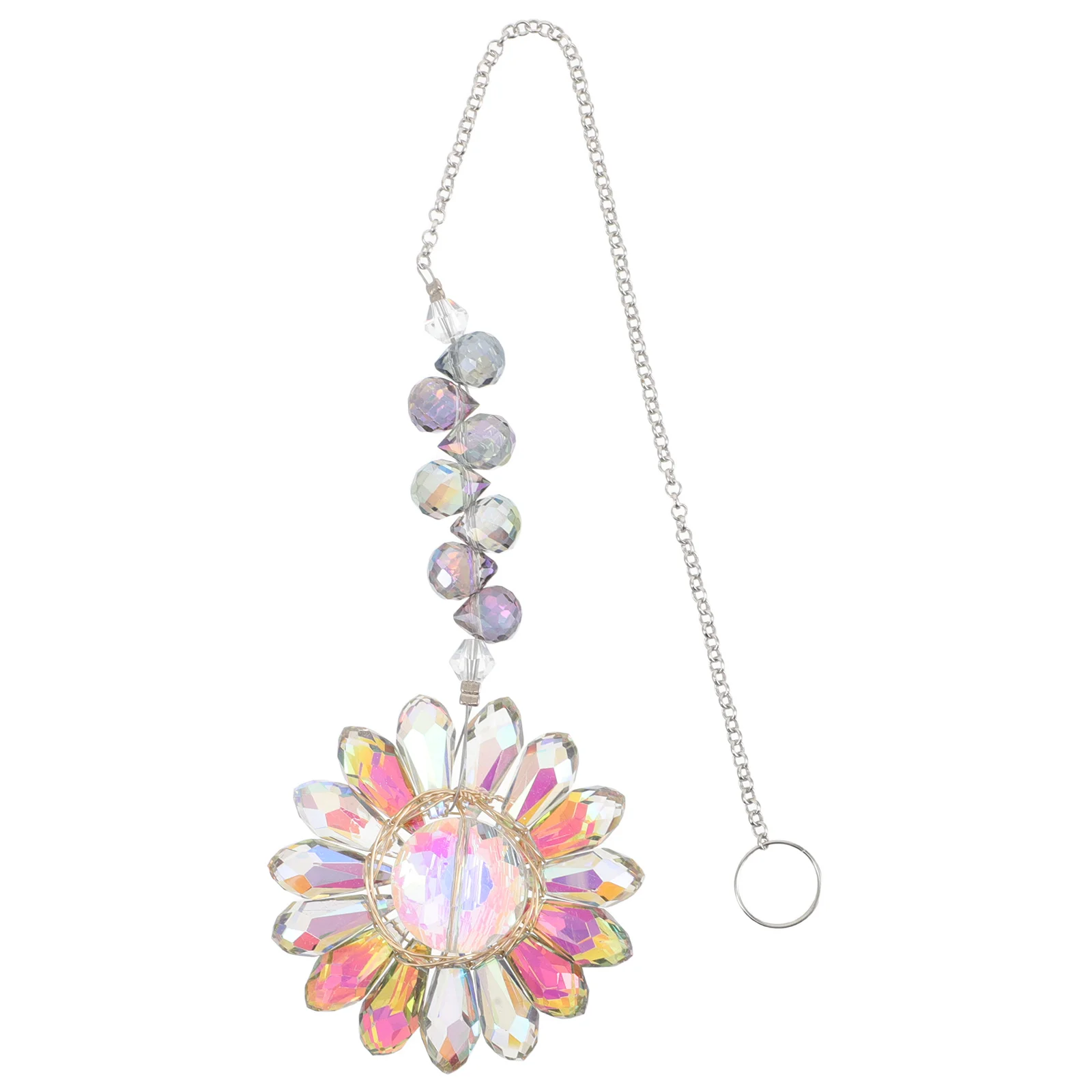 كريستال عباد الشمس معلقة زخرفة بريزم قوس قزح صانع لنافذة داخلي في الهواء الطلق ديكور المنزل الشمس الماسك الحلي الكريستال #1