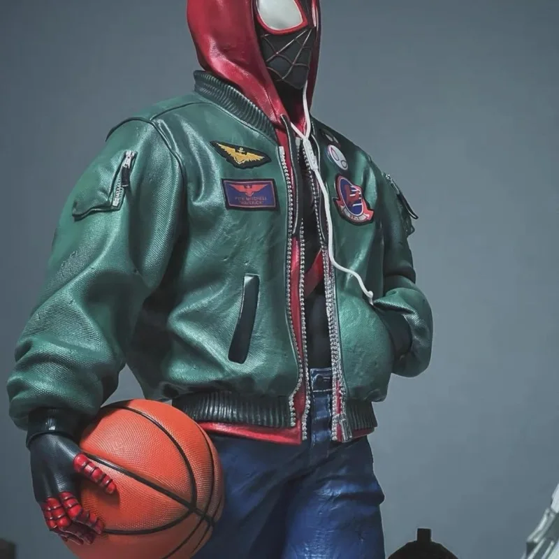 44cm os vingadores figura homem-aranha: no verso-aranha anime coleção modelo resina ornamentos de mesa crianças brinquedos