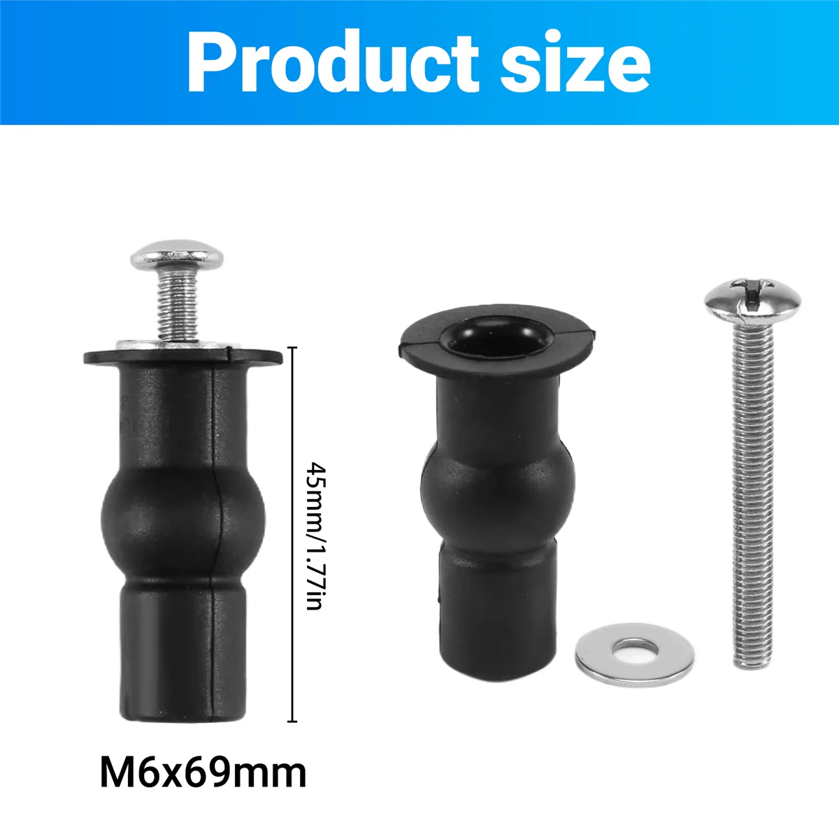 AS53-Toilet Seat TOP FIX Seat Hinge Hole Fixings Well Nut Screw Rubber Back to Wall