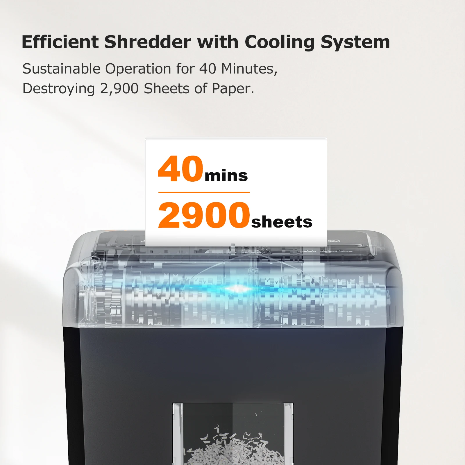 

Bonsaii P-4 Security 15-Sheet Paper Shredder Cross-Cut Machine 40-minute Continuous Shredding of 2,900 Sheets Anti-jamming