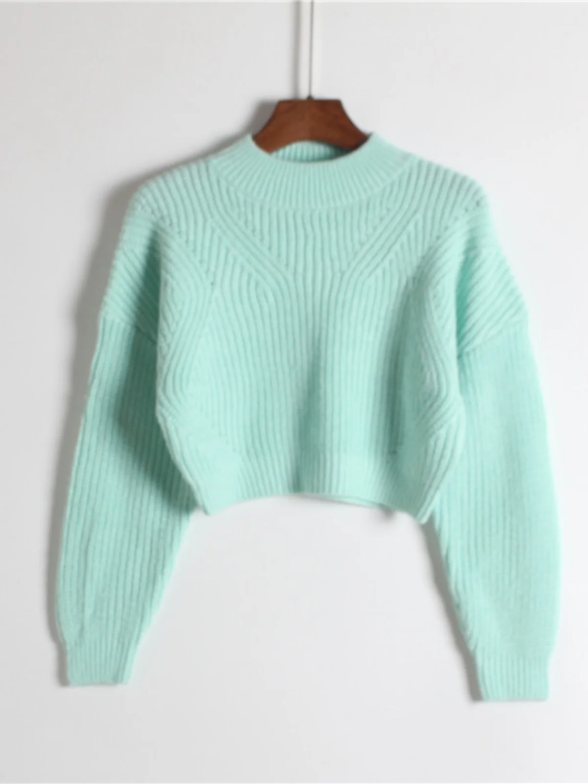 

oulder-Down round Ne Knitted Sweater ort Pure Color Simple Design Spring Autumn Women's Faion Top Low round Ne