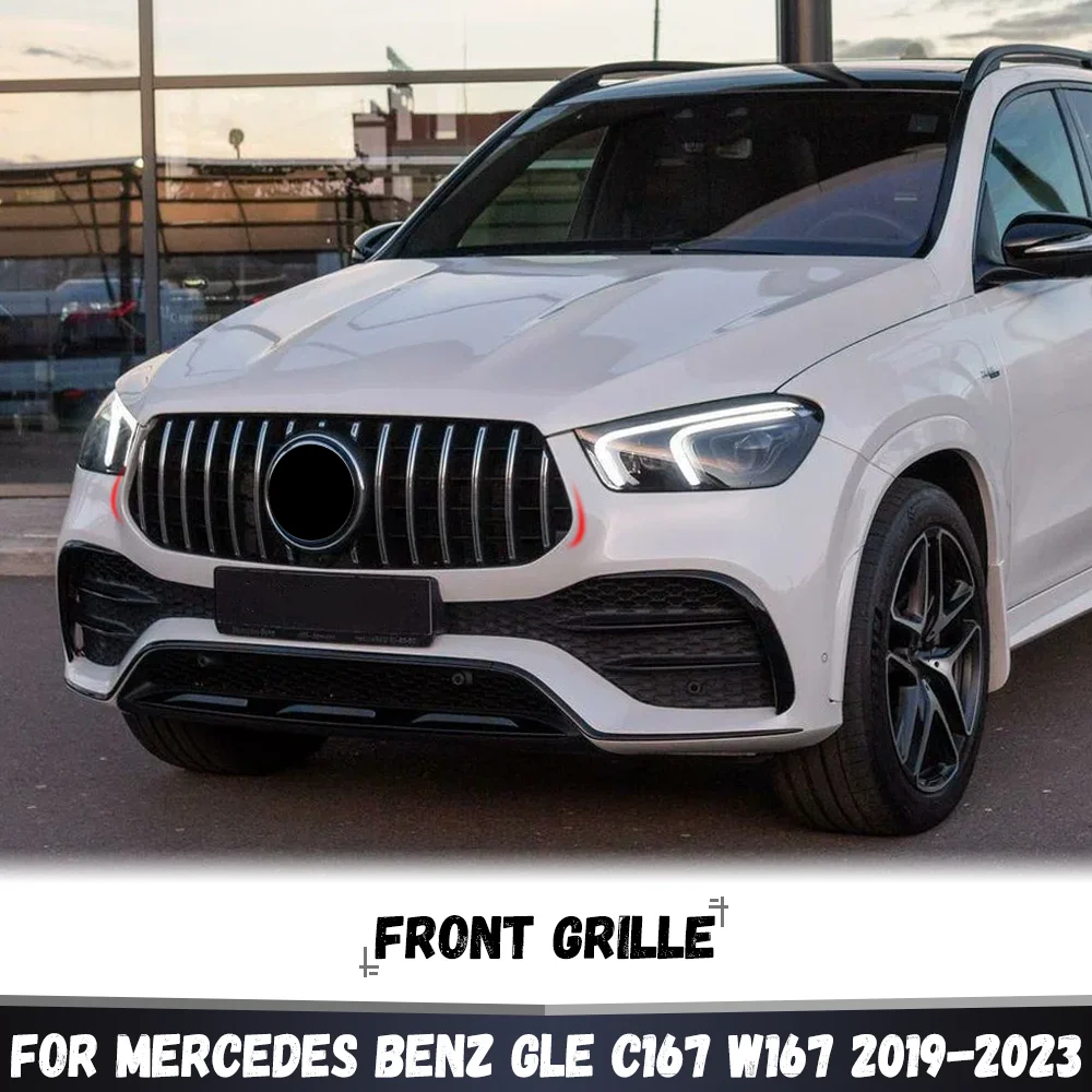 Przednia kratka chłodnicy w stylu GT, grill zderzaka, tuning do Mercedes Benz GLE C167 W167 Coupe 2019-2023 GLE300 350 400 450
