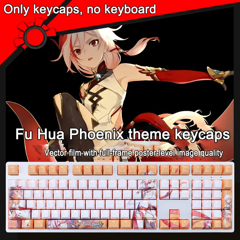 108 Tasten für Honkai Impact Keycap Bronya Zaychik PBT Subbed Cherry Hintergrundbeleuchtete Tastenkappen Anime-Tastenkappen für ANSI 61 87 104 108 Layout – Detail 11
