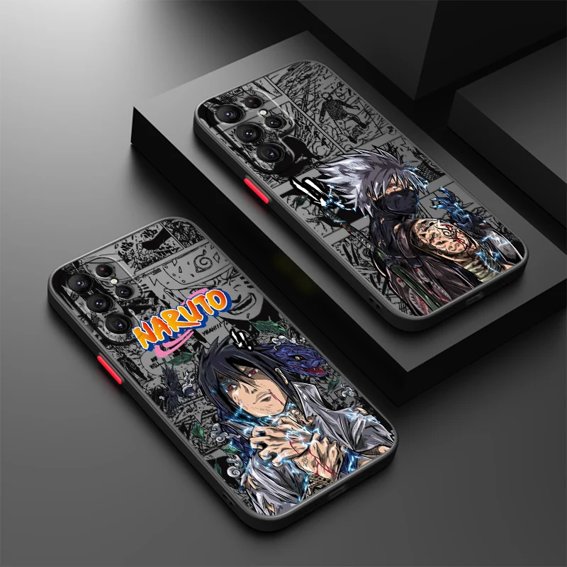 Anime N-Narutos For Samsung S24 S23 S22 S21 S20 S10 FE Note 20 10 Ultra Lite Plus Frosted Translucent Phone Case