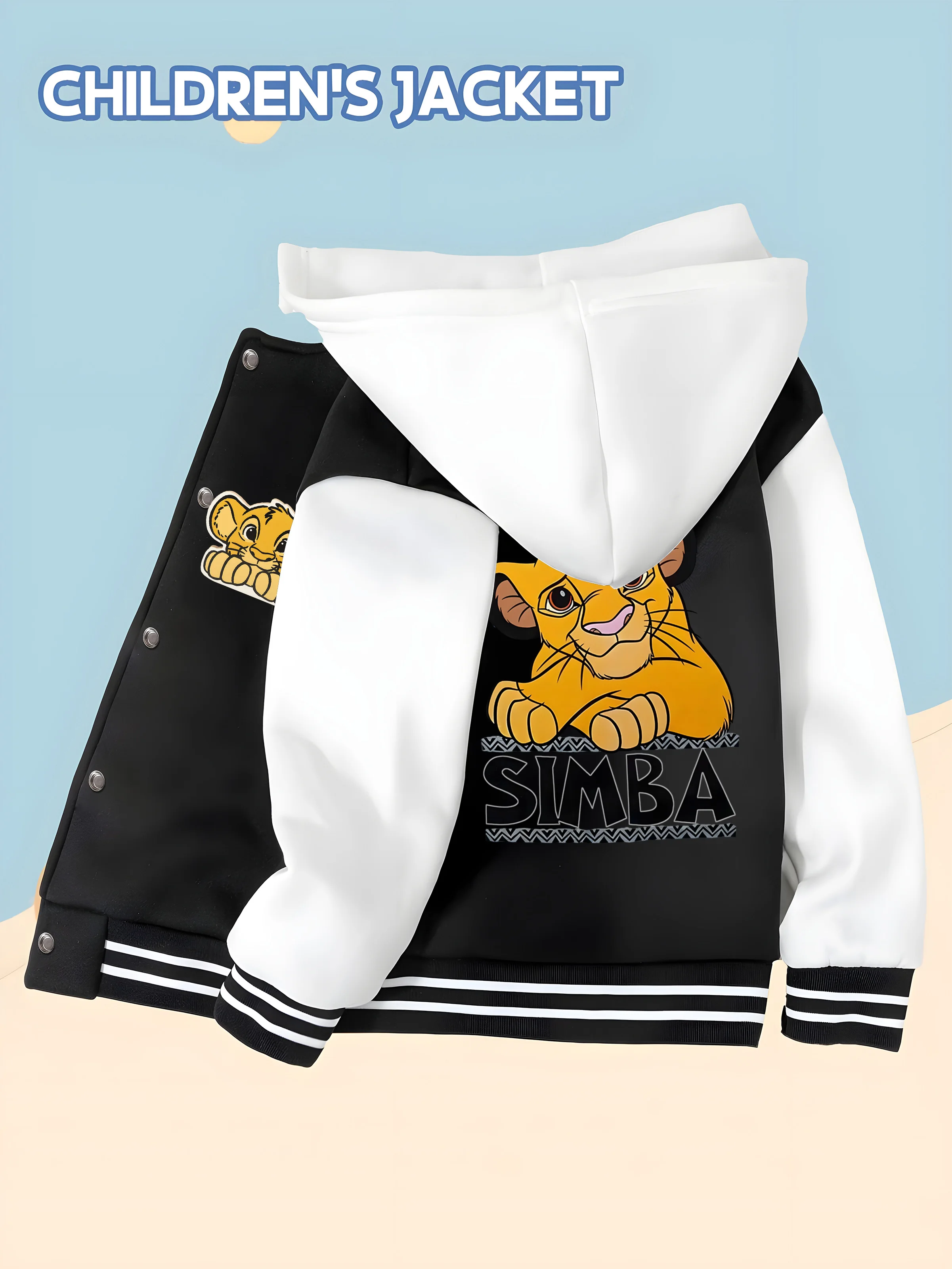 

MINISO Disney The Lion King Simba Toddler Baseball Boys Jacket - Double-Sided Character Print, Premium Quality and Comfort