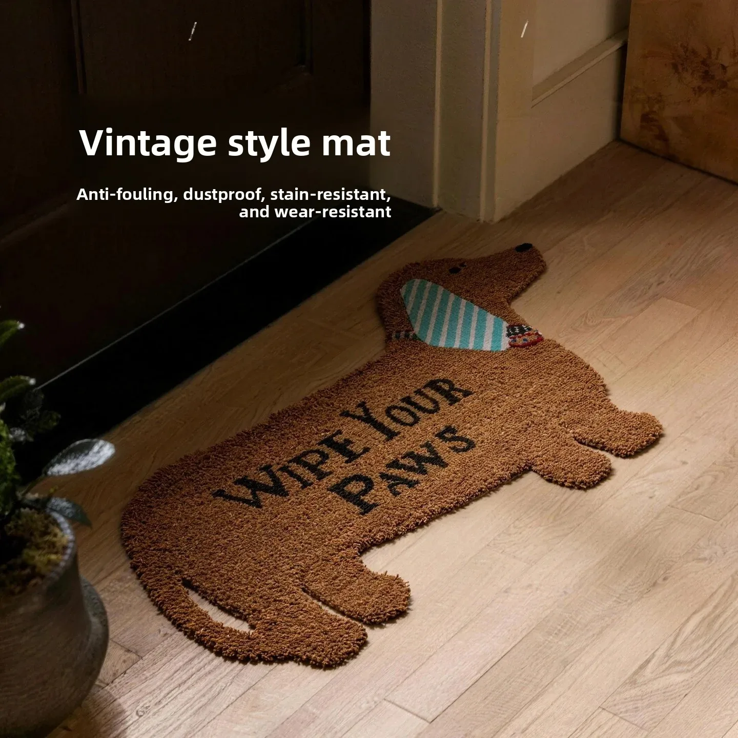 American Style Entrance Mat Coconut Fiber Simulation Dustproof Wear-resistant Carpet Beautiful Hall Door Mat Home Decoration