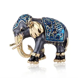 New Creative Cute Texture Enamel Elephant Animal Brooches For Women Men 4-colors Clothing Backpack Metal Pins Party Jewelry Gift