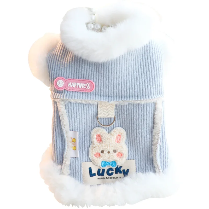 Dog Clothes  Winter Thick Cat Princess Coat Cotton-padded  Small Dog Teddy Pet Overalls  Puppy Clothes