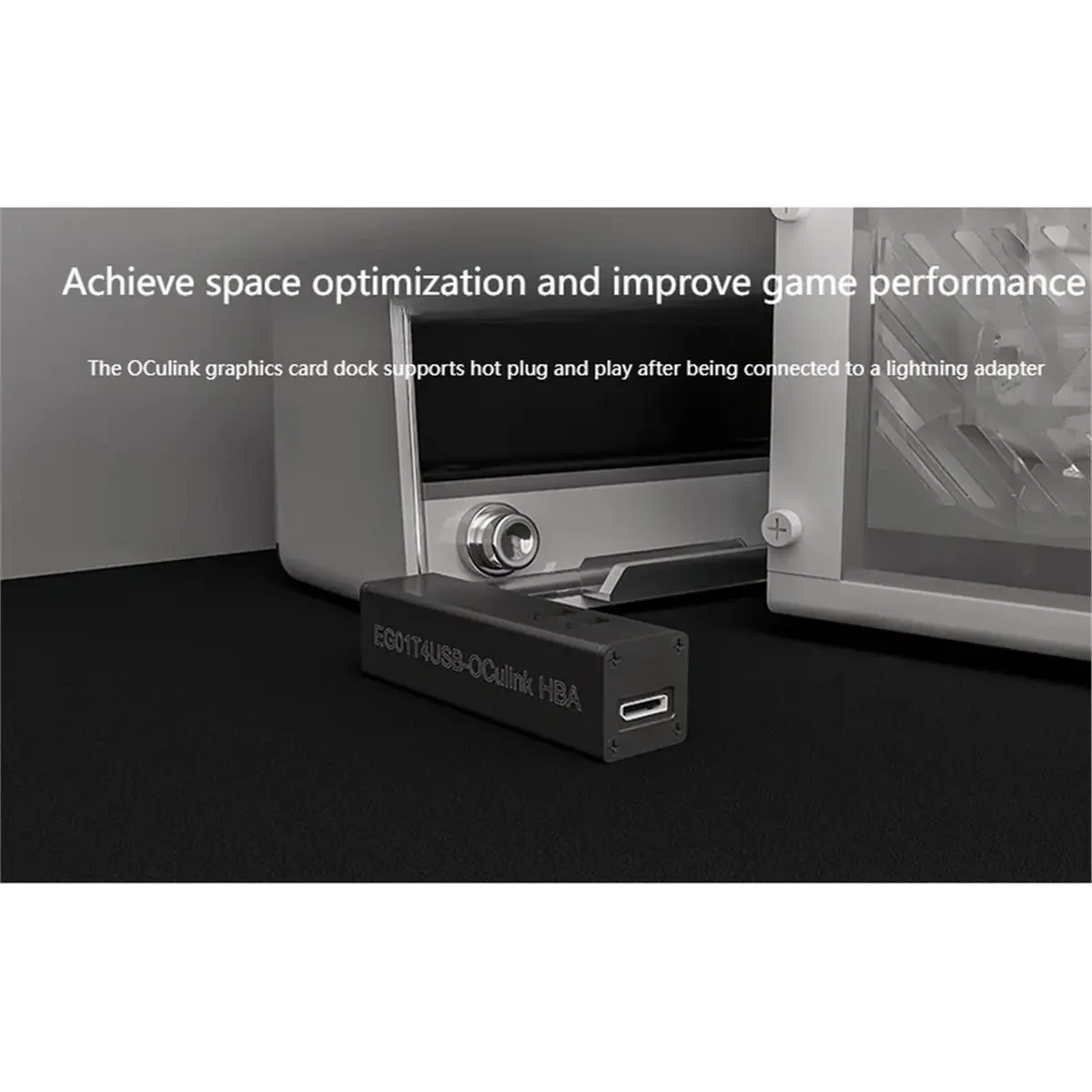 HOUSEHOLD*GOOD T4 Oculink for USB4 Adapter, Notebook External Graphics Card Expansion Dock Oculink Interface JHL7440 Chip